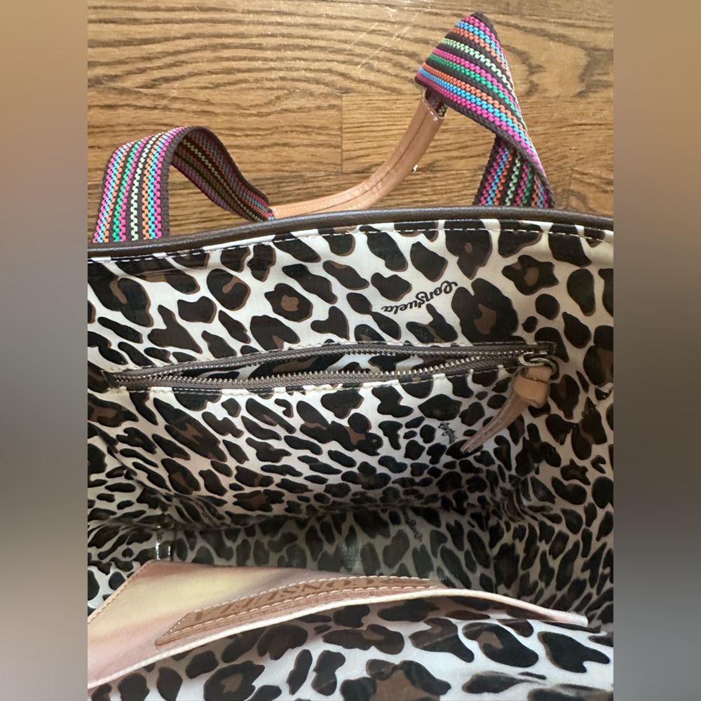 Consuela Chica Classic Tote: Krystal: Black Floral Embroidery, Multicolor Straps - Picture 10 of 13
